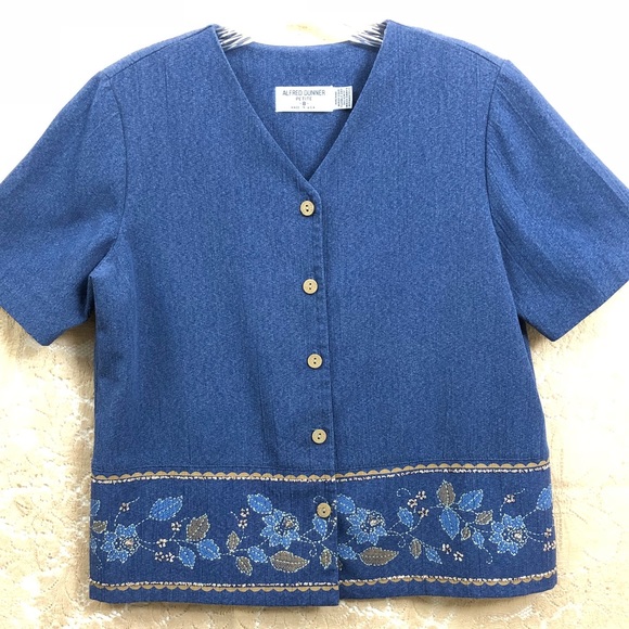 Alfred Dunner Short-sleeved Blouse Sz. P-8 - Picture 1 of 4